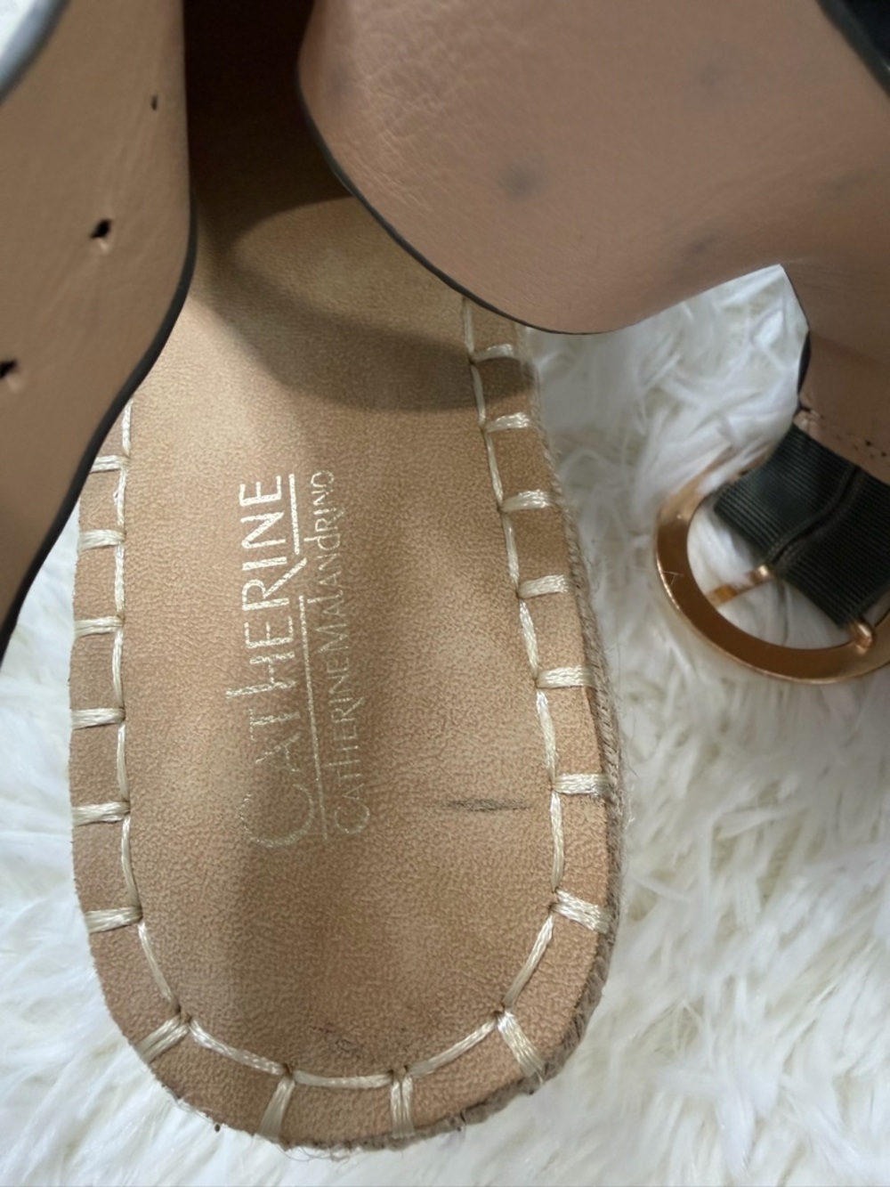 Catherine Malandrino Olive Green Espadrille Wedge Sandals Size 9 Preppy Travel - Picture 9 of 12
